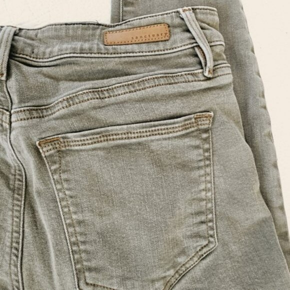 Sanctuary Women's Skinny Jeans Size 27 4 Olive Green Denim Social Ankle Mid Rise - Picture 4 of 15